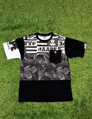 AAPE By A Bathing Ape Somewhere In Universe Camo Pocket T-Shirt Black